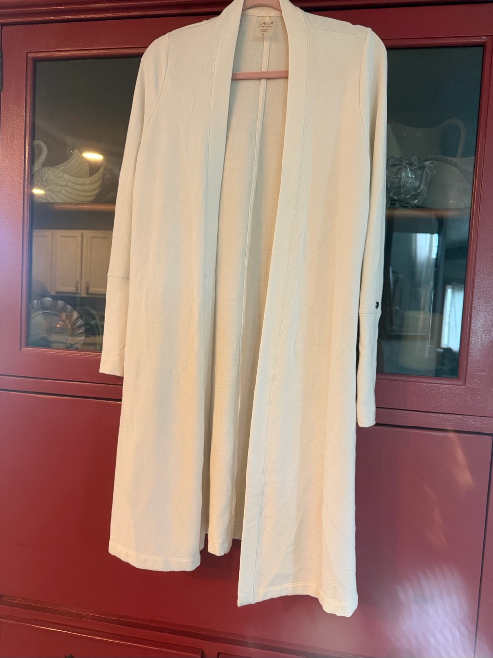 CALIA by Carrie Underwood Cream Open-Front Long Cardigan